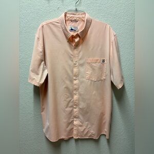 Huk Men's Peach Short Sleeve Shirt Sz XL Fishing